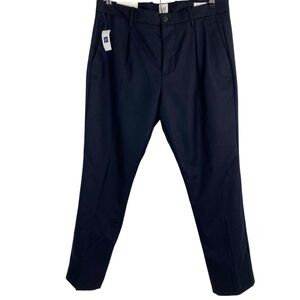 Gap Nova Fides Mens Slim Crop Pants Size 31x26.5 Wool Blend Blue Mid Rise Ankle